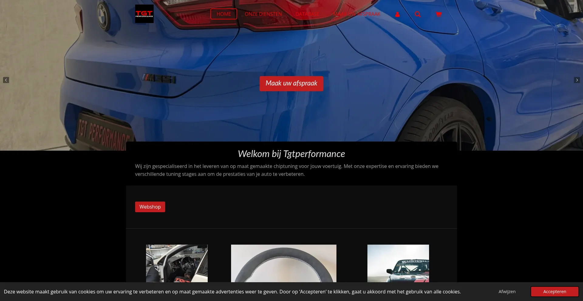 Website screenshot of Tgtperformance.nl