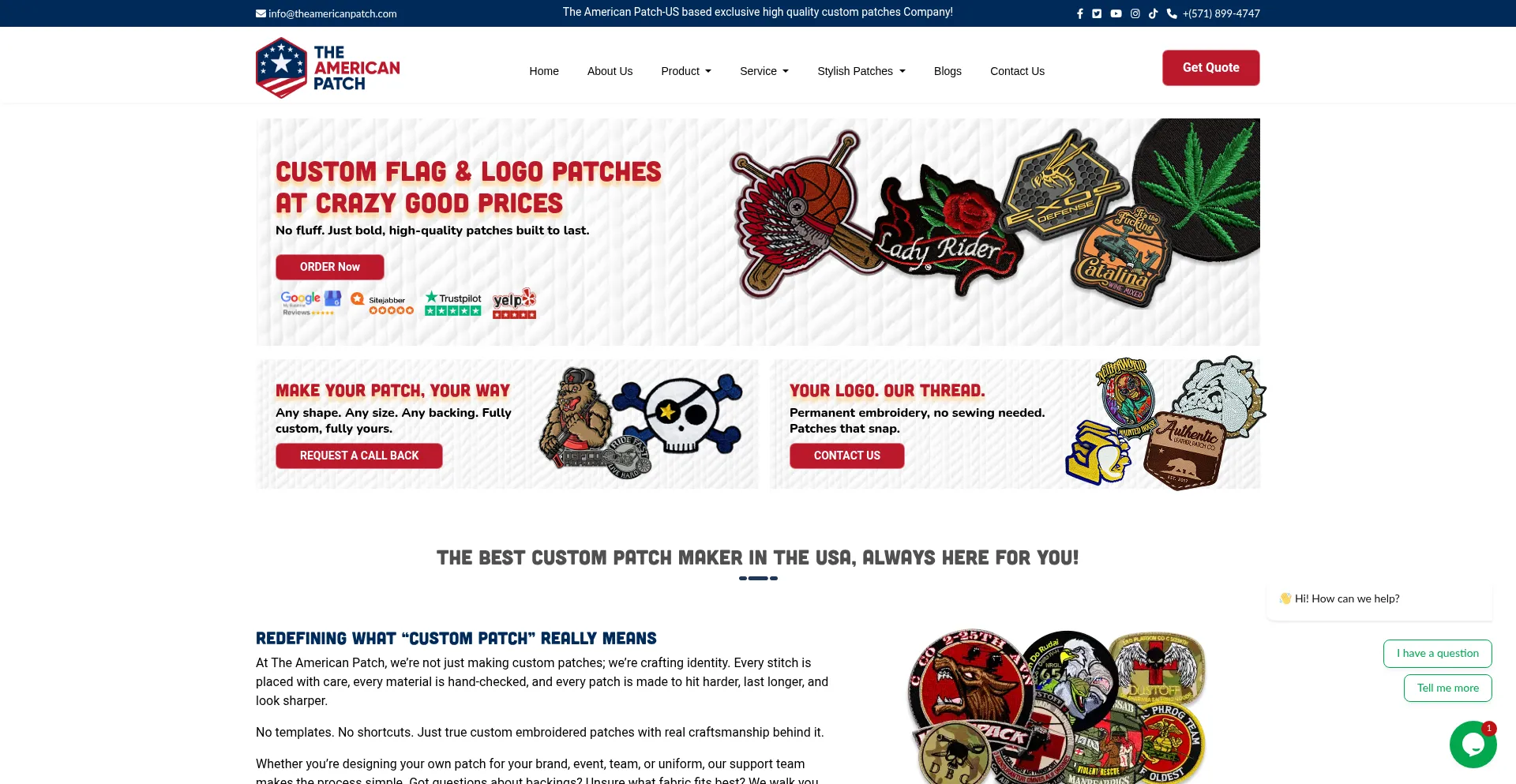 Website screenshot of Theamericanpatch.com