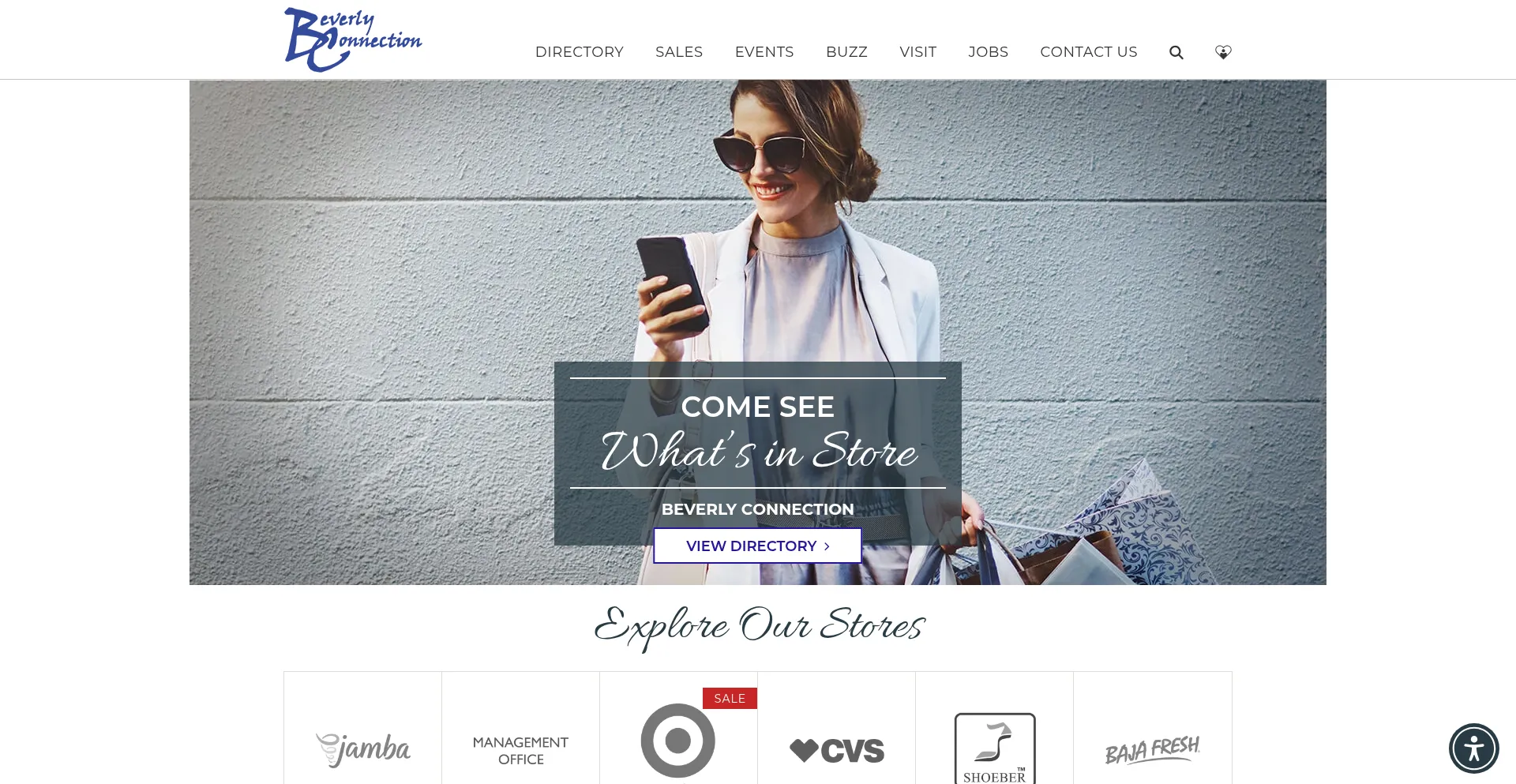 Website screenshot of Thebeverlyconnection.com