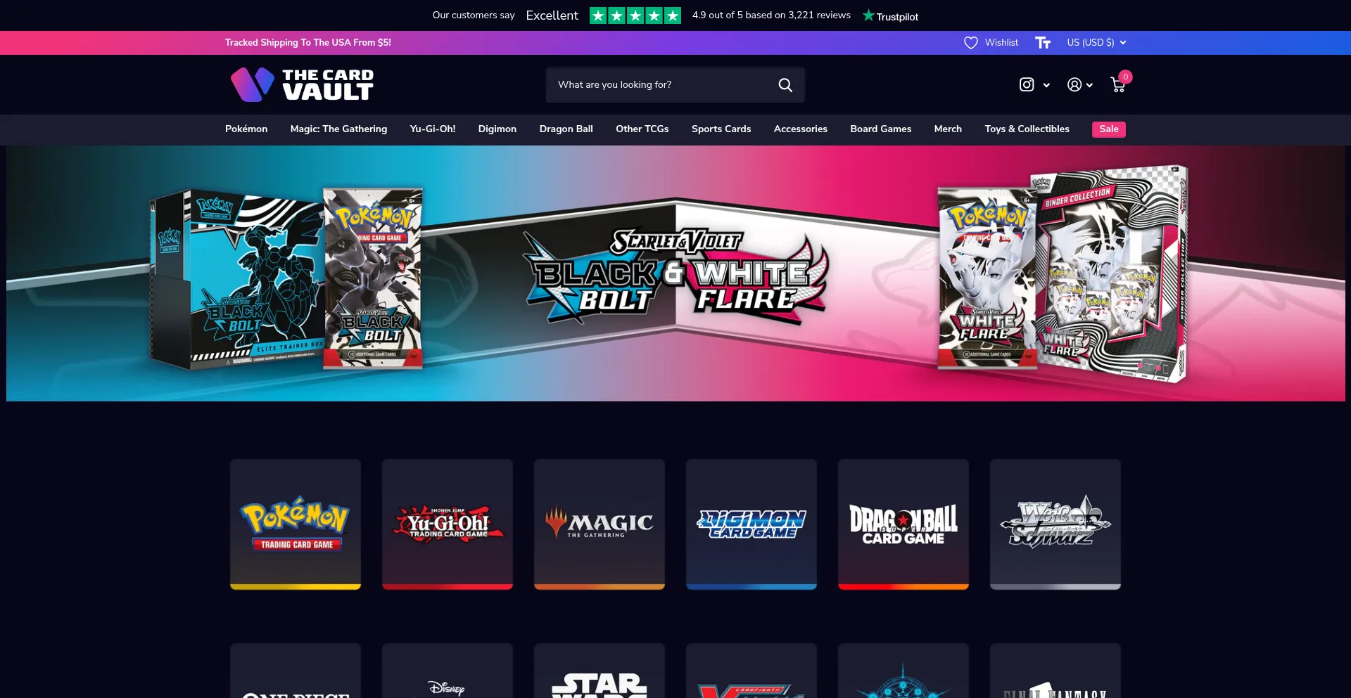 Website screenshot of Thecardvault.co.uk