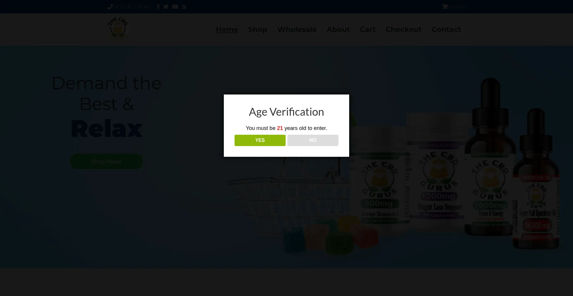 Website screenshot of Thecbdgurus.com