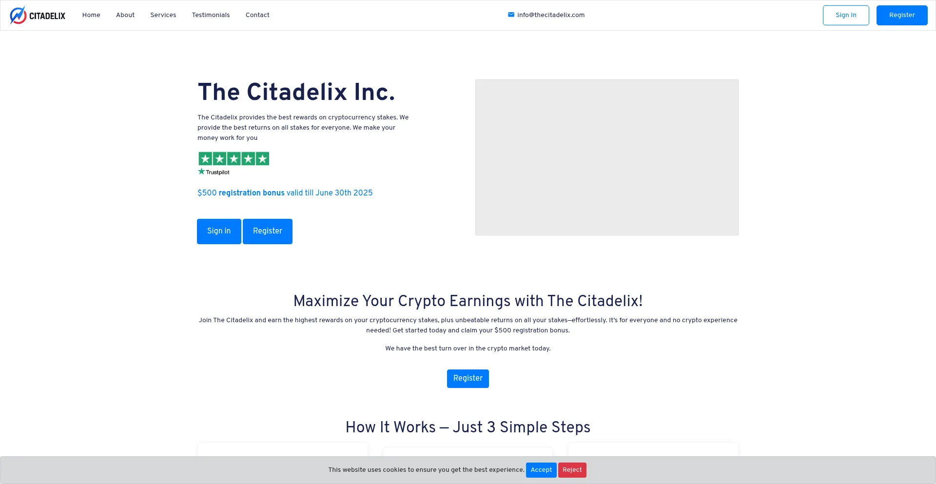 Website screenshot of Thecitadelix.com