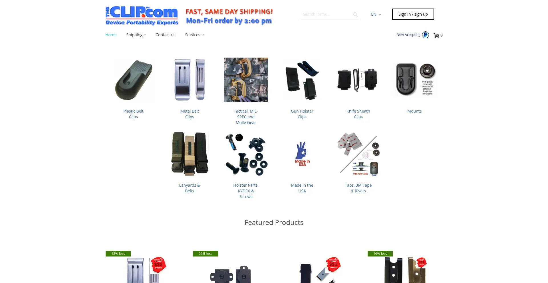 Website screenshot of Theclip.com