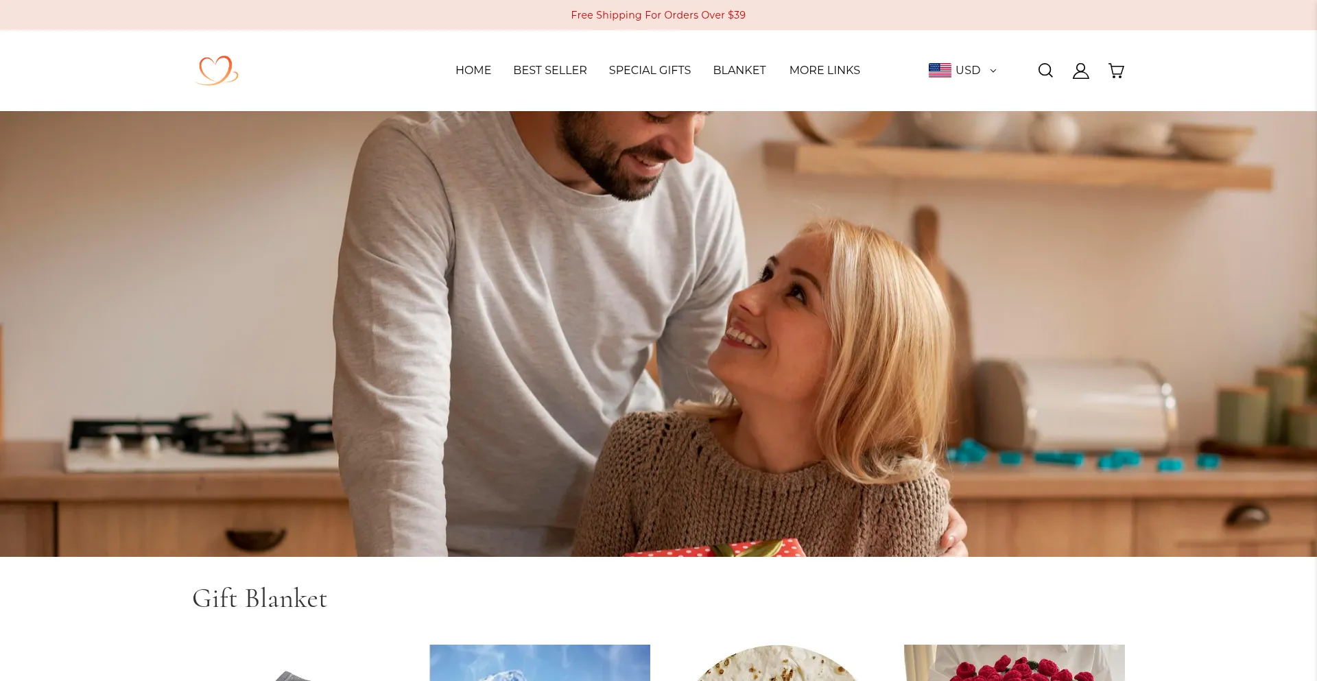 Website screenshot of Thecoldblanket.store