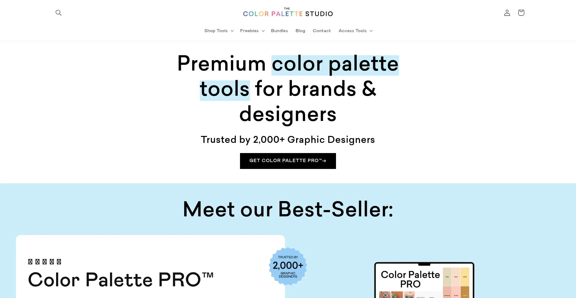 Website screenshot of Thecolorpalettestudio.com