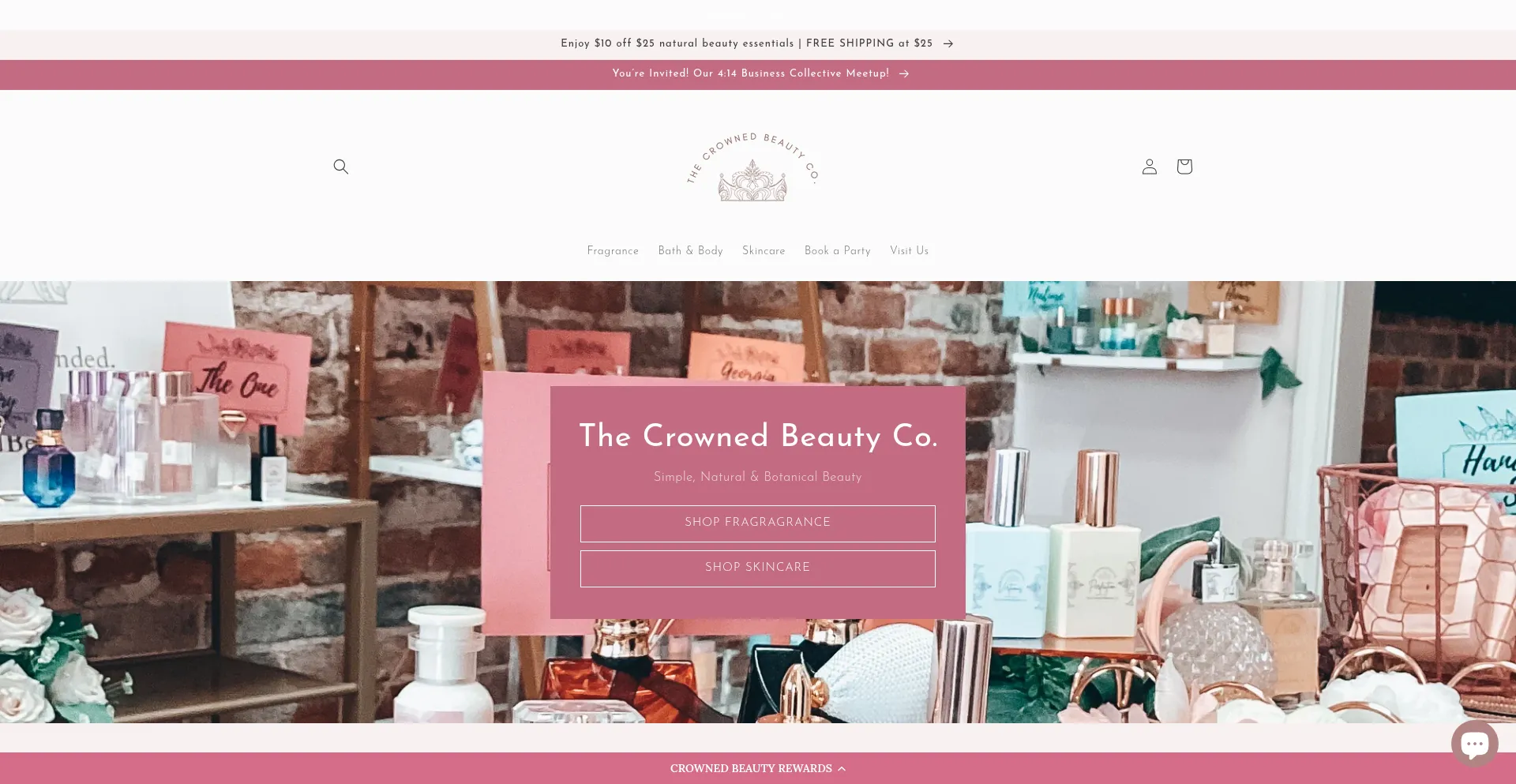 Website screenshot of Thecrownedbeauty.co
