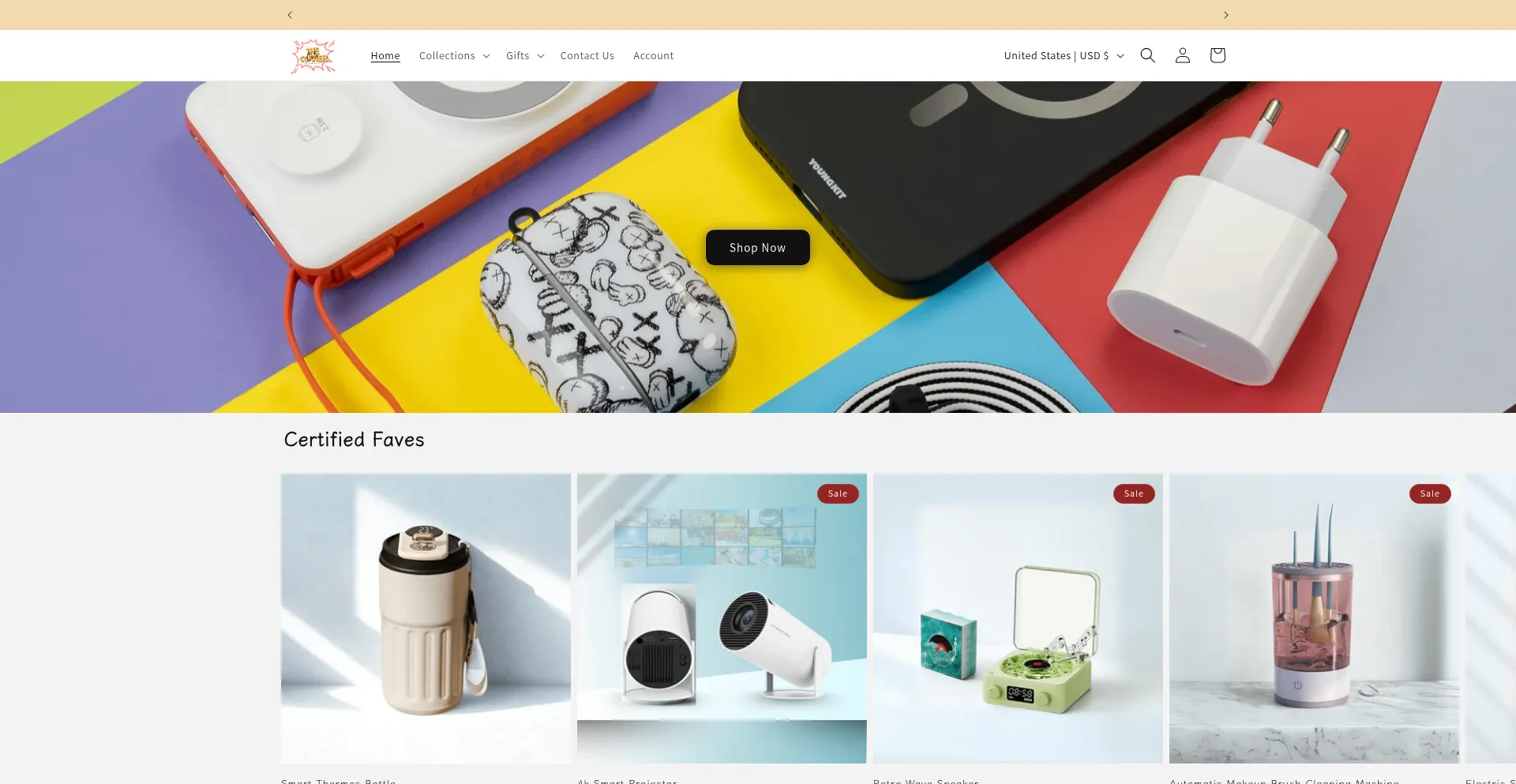 Website screenshot of Thecutecorner.com.au