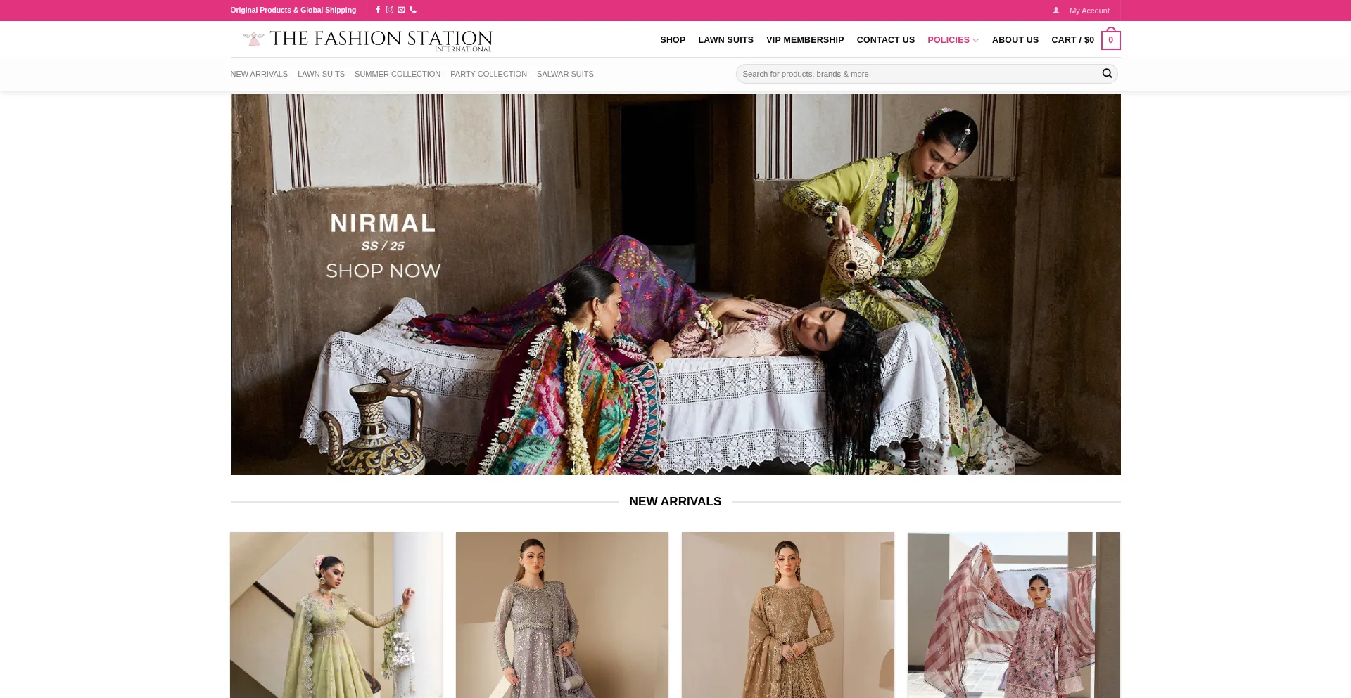 Website screenshot of Thefashionstation.com