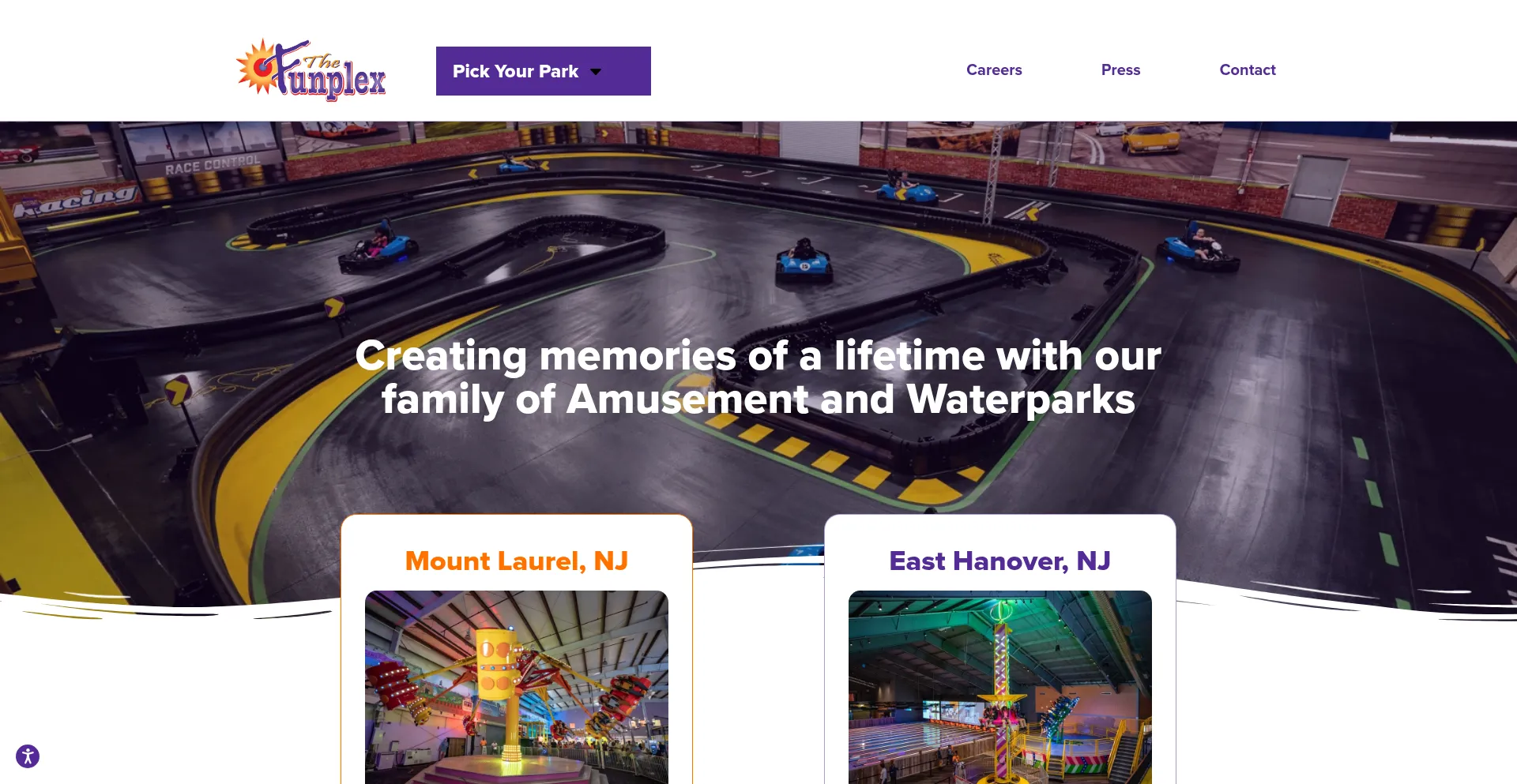 Website screenshot of Thefunplex.com