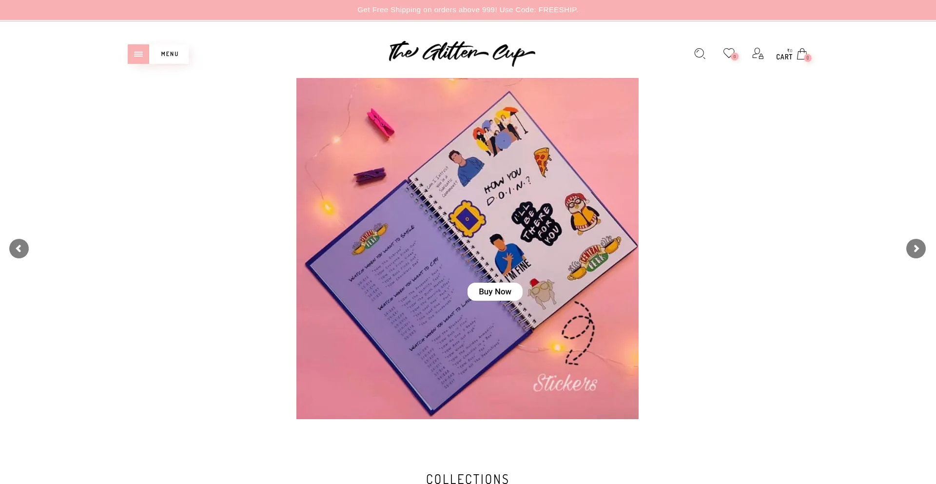 Website screenshot of Theglittercup.com