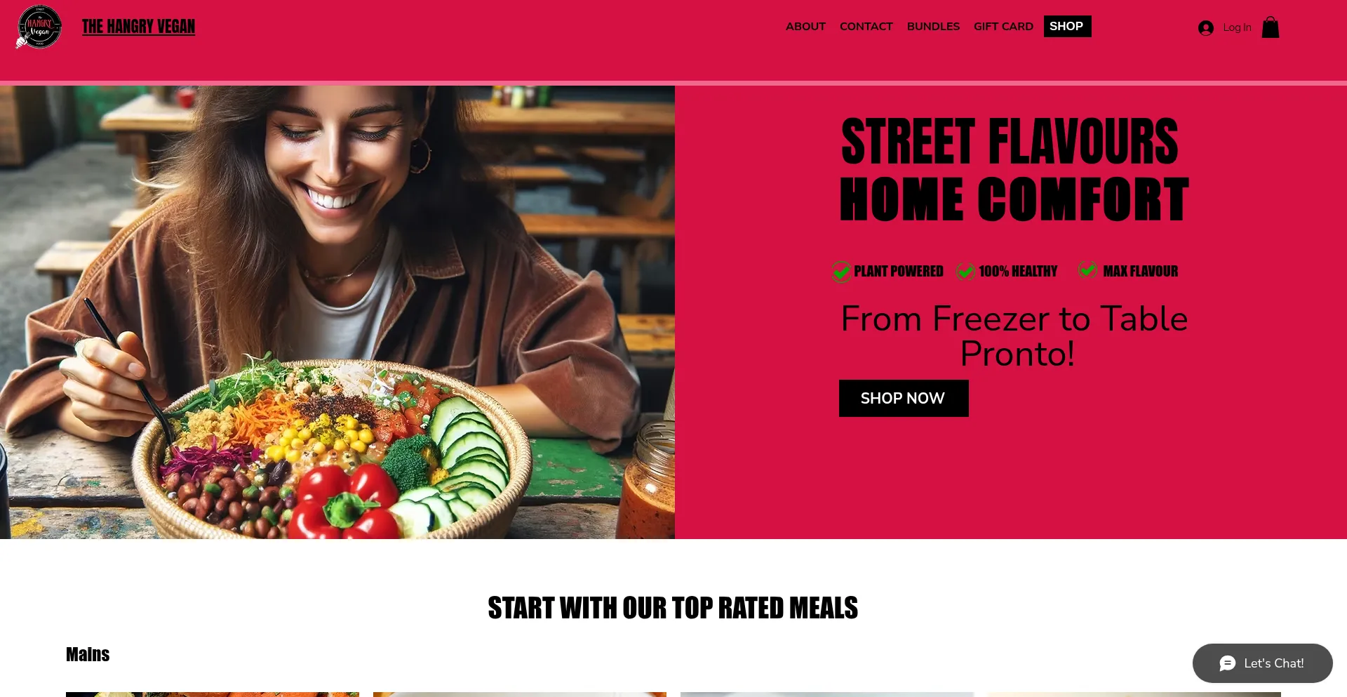 Website screenshot of Thehangryvegan.uk