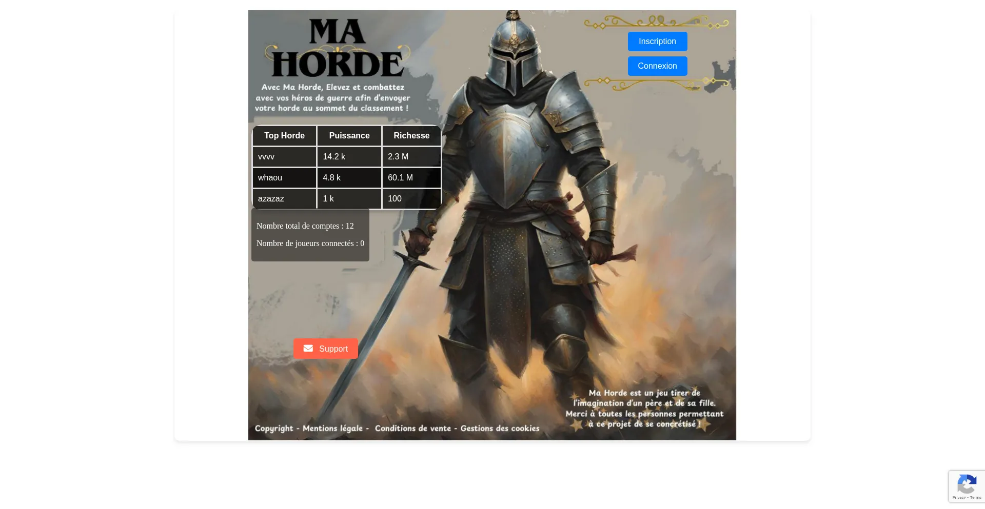 Website screenshot of Thehorde.hd.free.fr