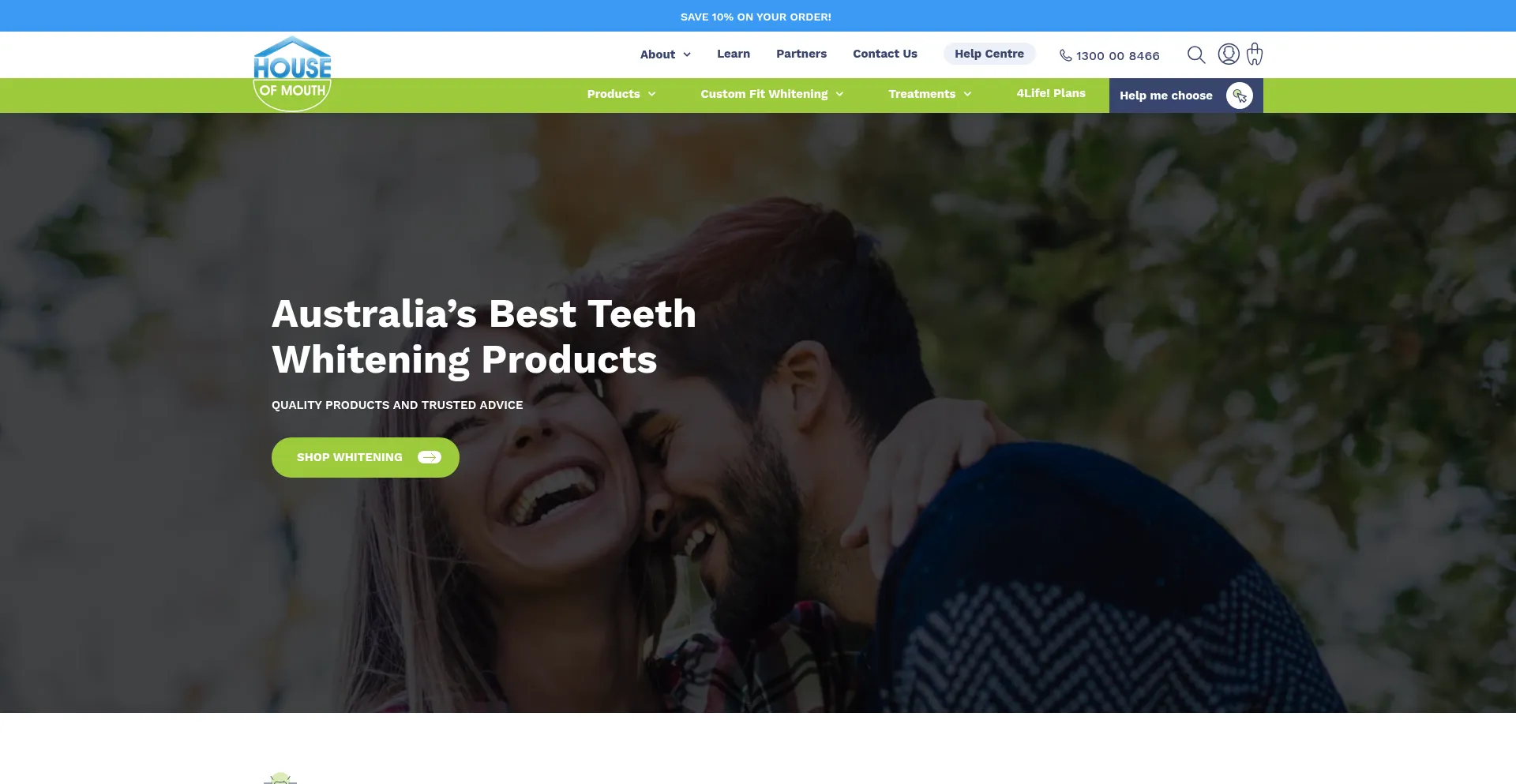 Website screenshot of Thehouseofmouth.com.au