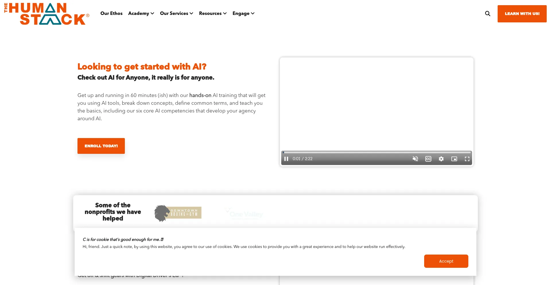 Website screenshot of Thehumanstack.com
