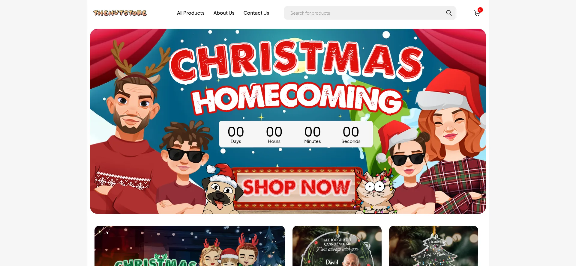 Website screenshot of Thehutstore.com