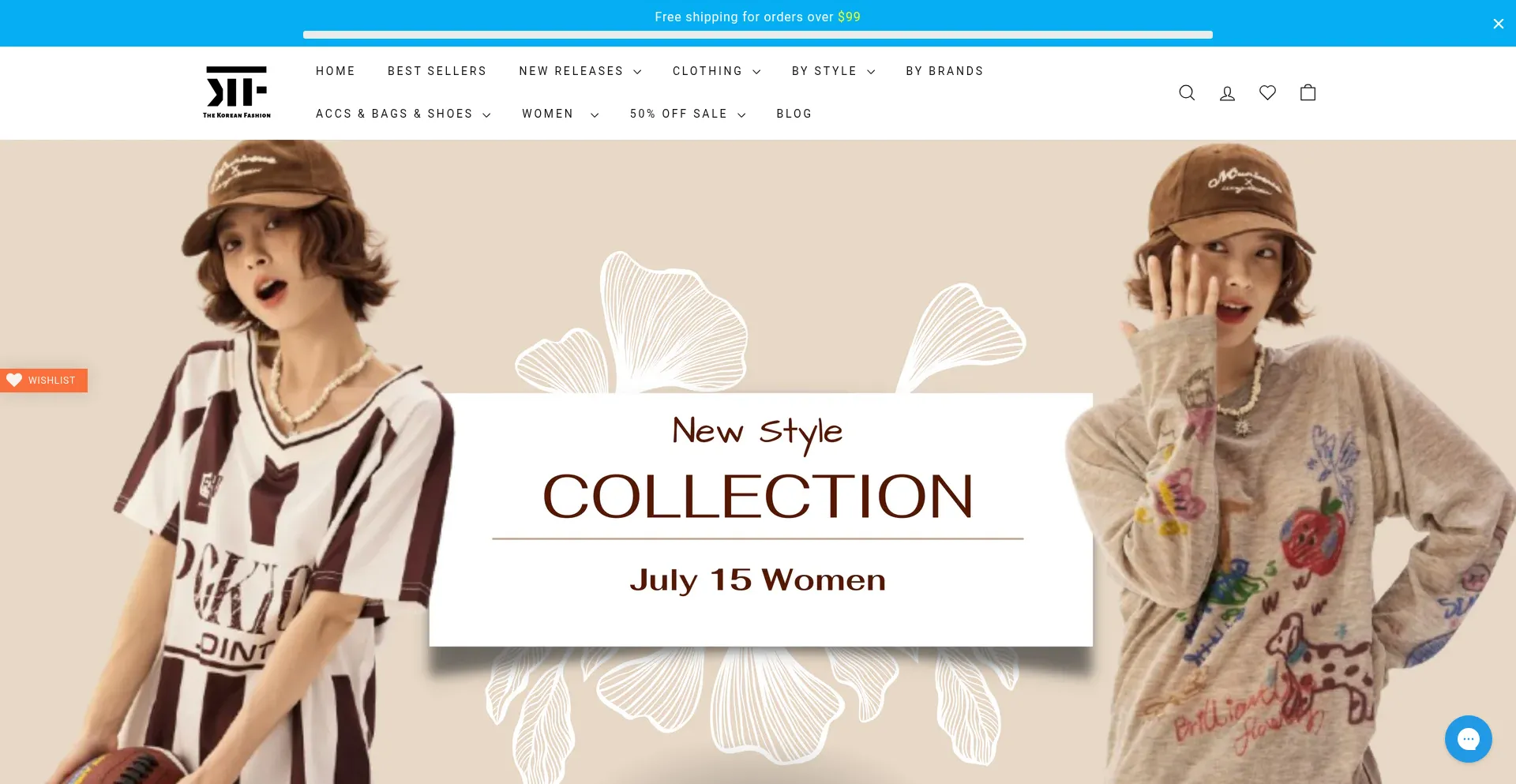 Website screenshot of Thekoreanfashion.com
