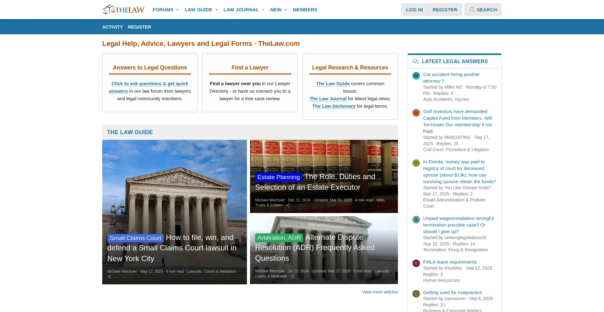 Thelaw.com Screenshot
