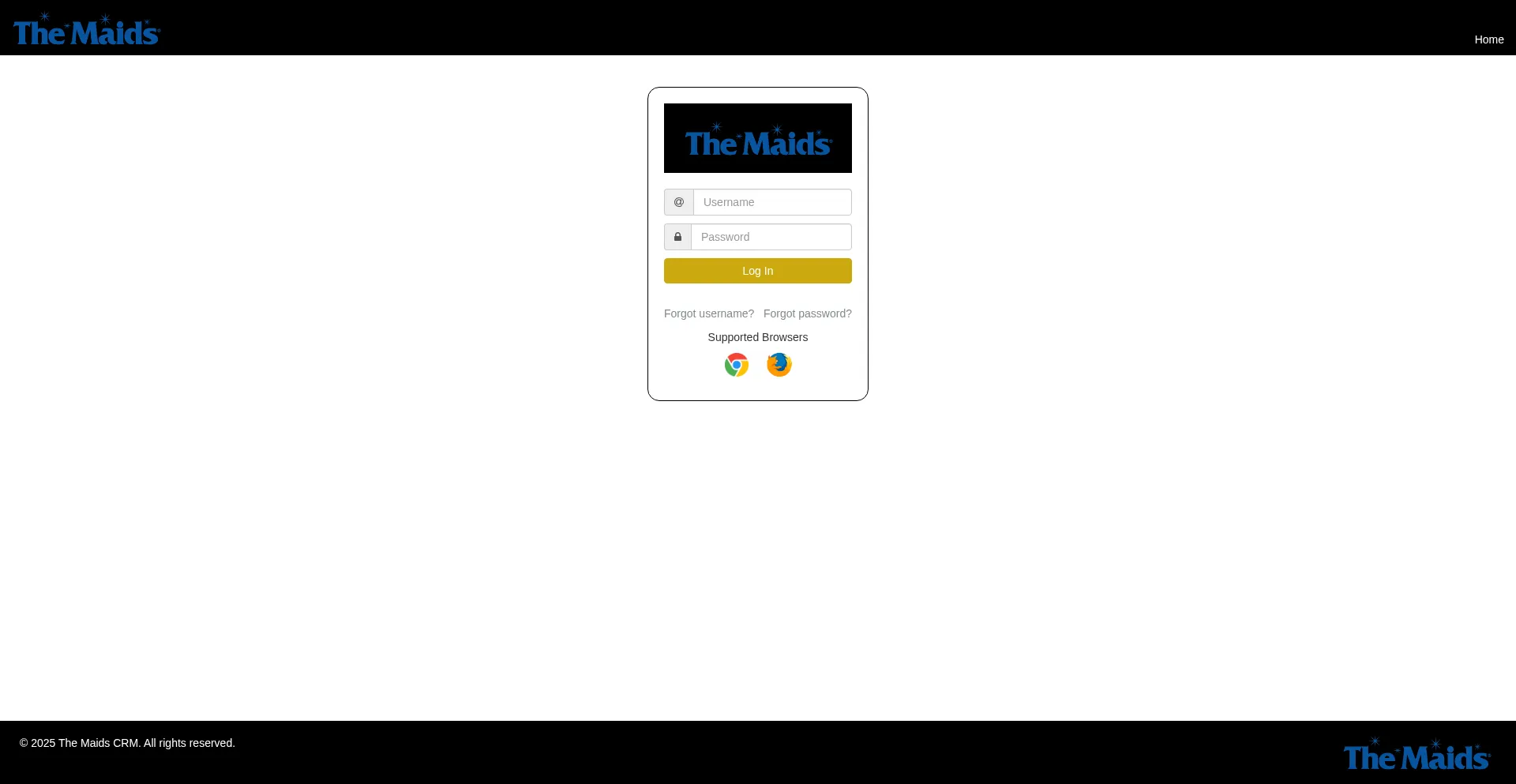 Website screenshot of Themaidscrm.com