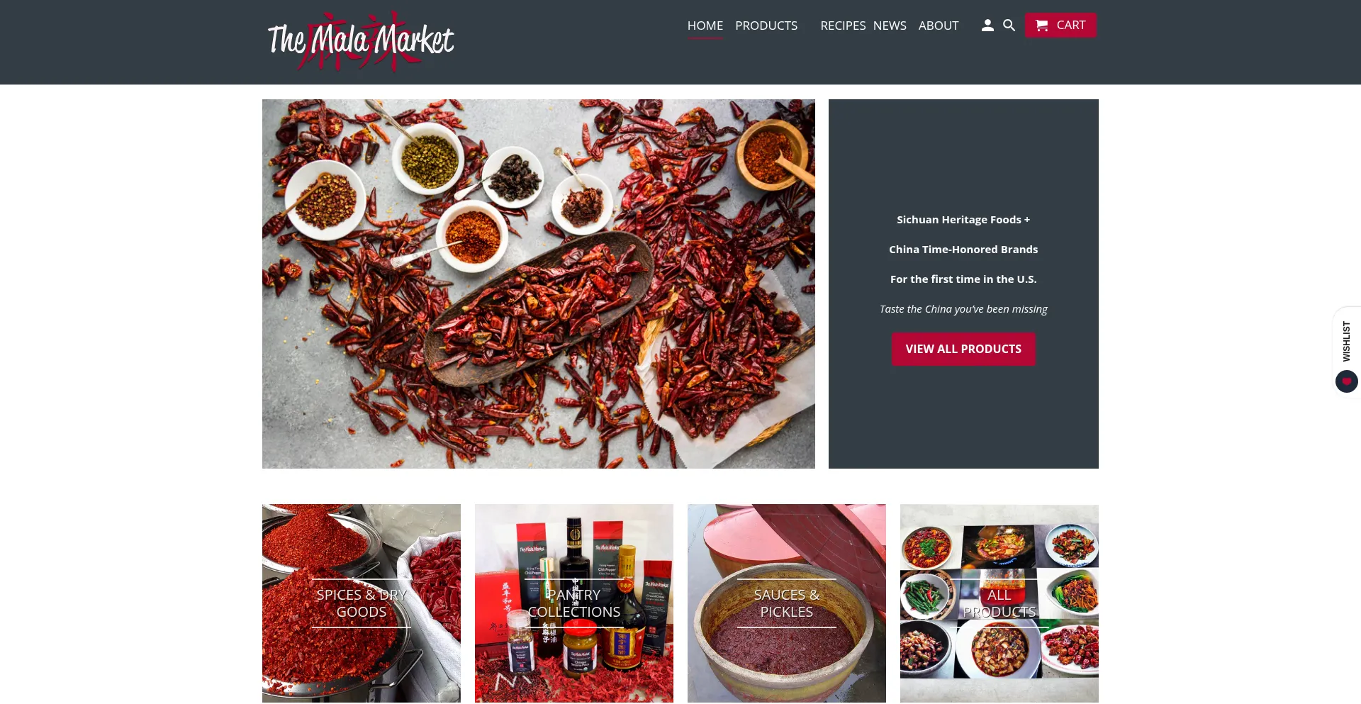Website screenshot of Themalamarket.com