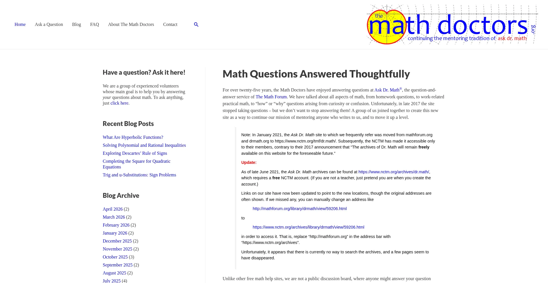 Themathdoctors.org