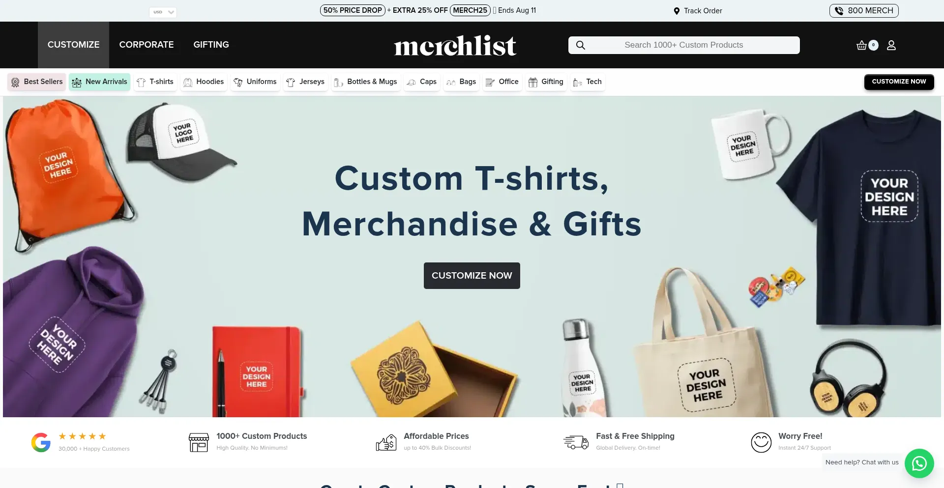 Website screenshot of Themerchlist.com