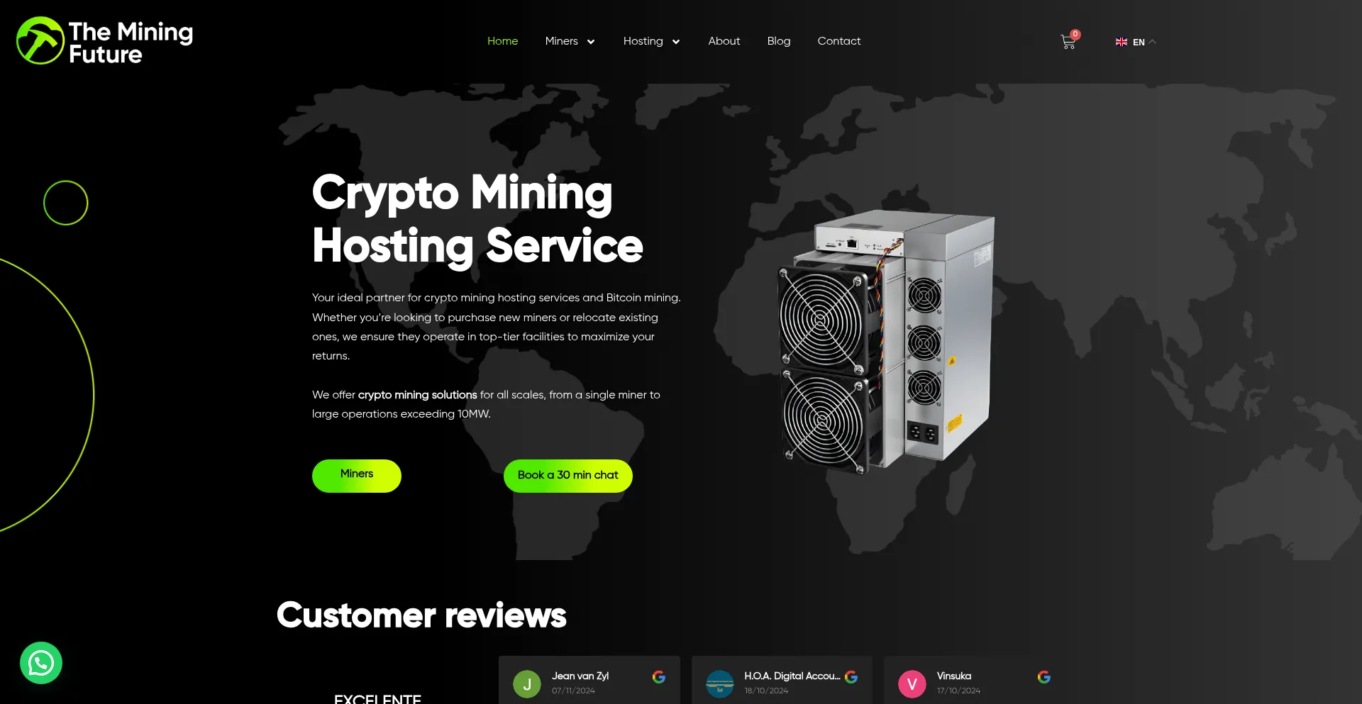 Website screenshot of Theminingfuture.com