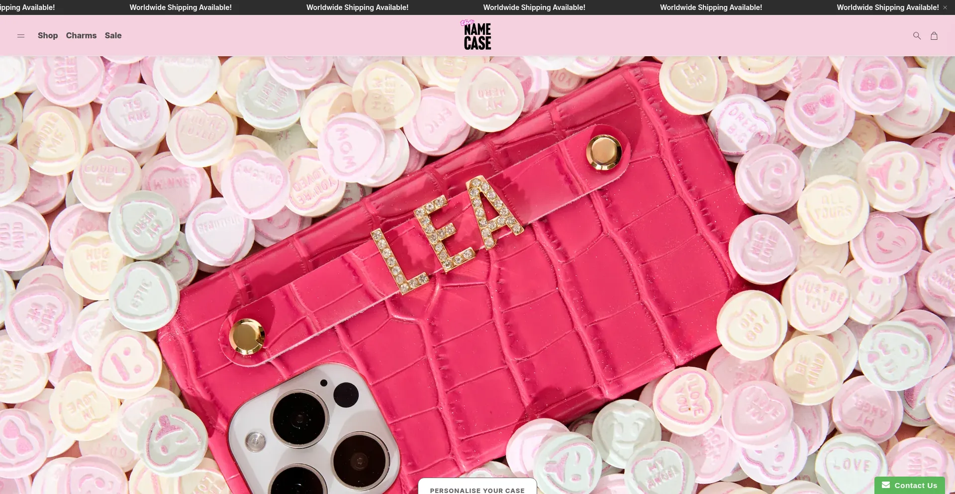 Website screenshot of Thenamecase.com