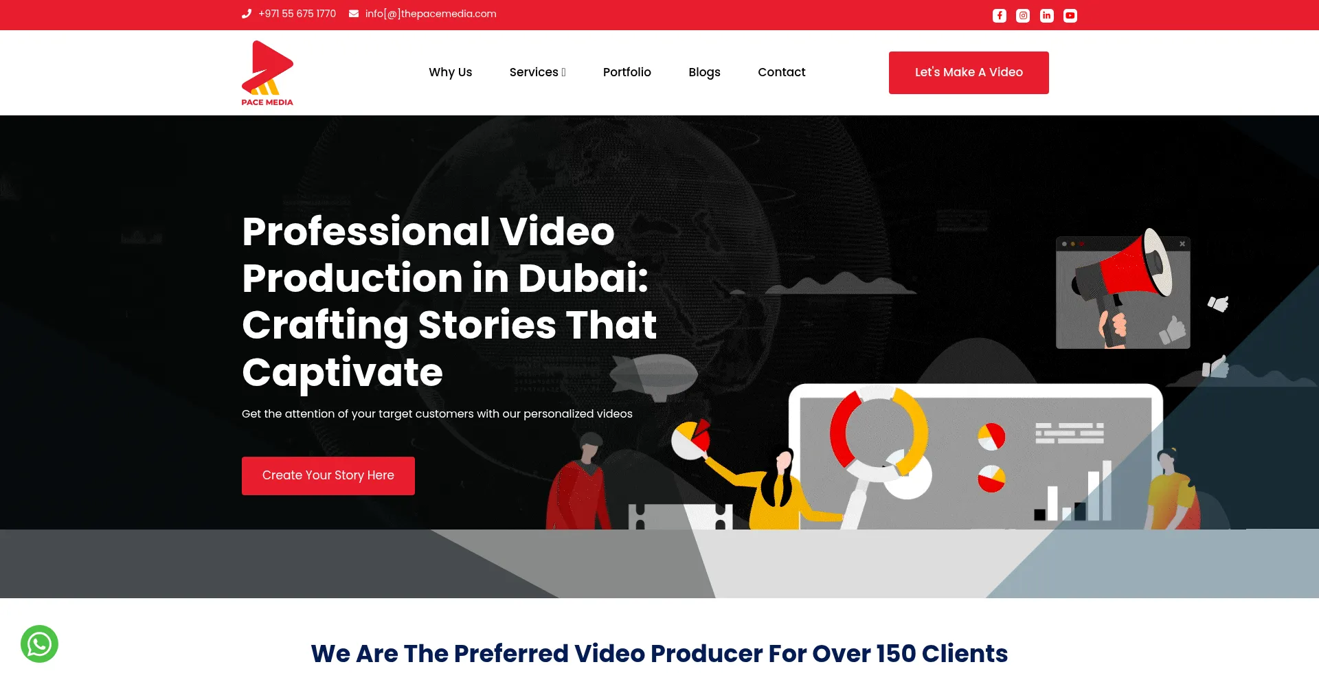 Website screenshot of Thepacemedia.com