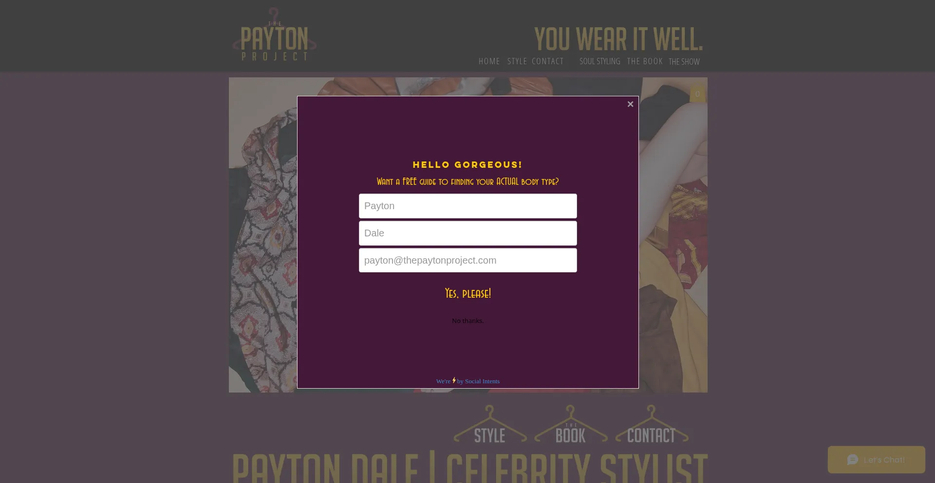 Website screenshot of Thepaytonproject.com