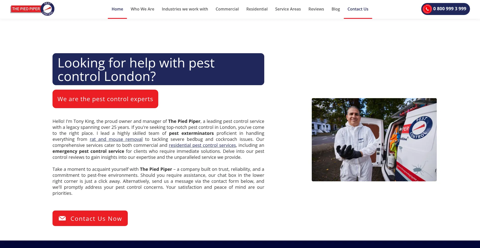 Website screenshot of Thepiedpiper.co.uk