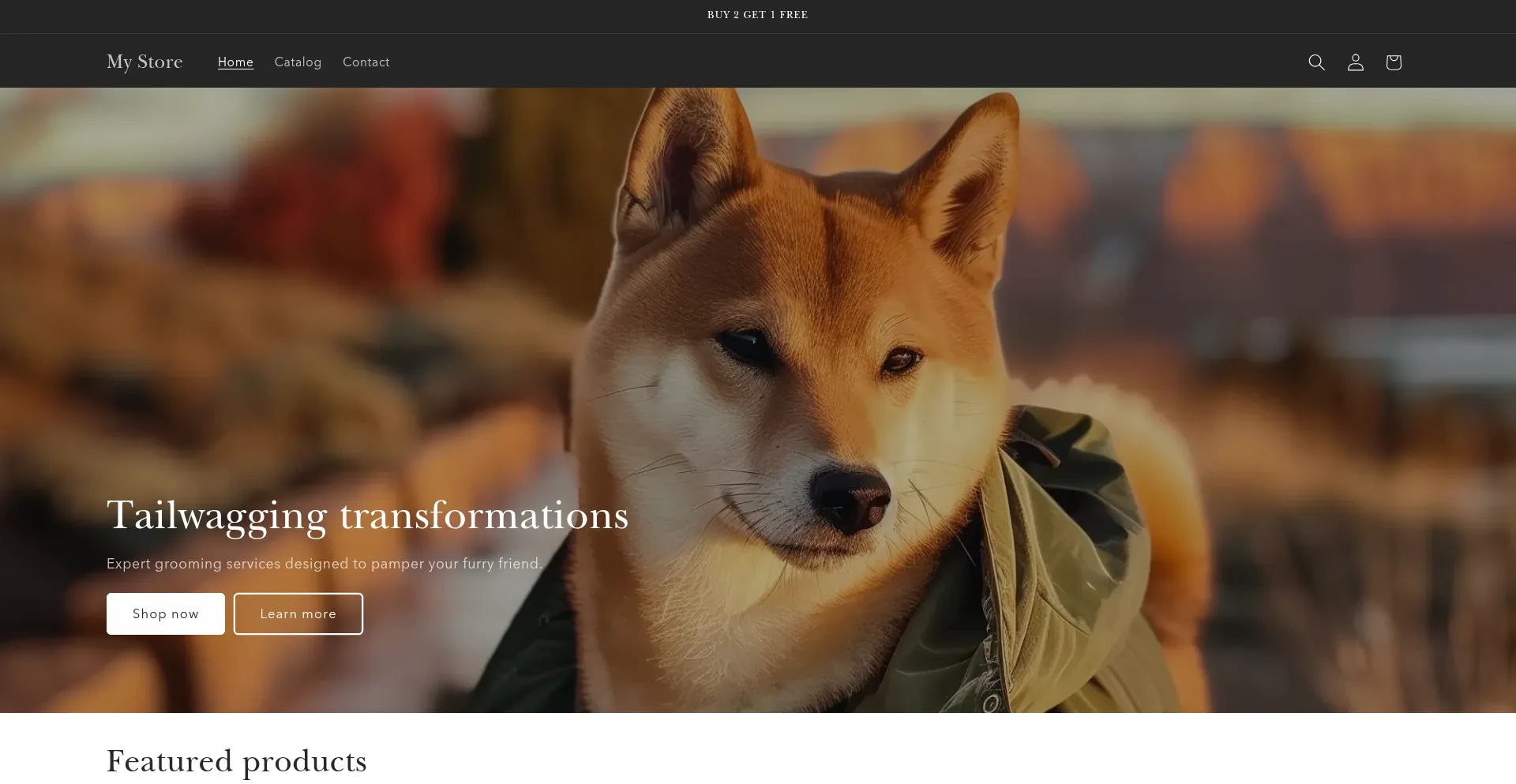 Website screenshot of Thepupstop.store