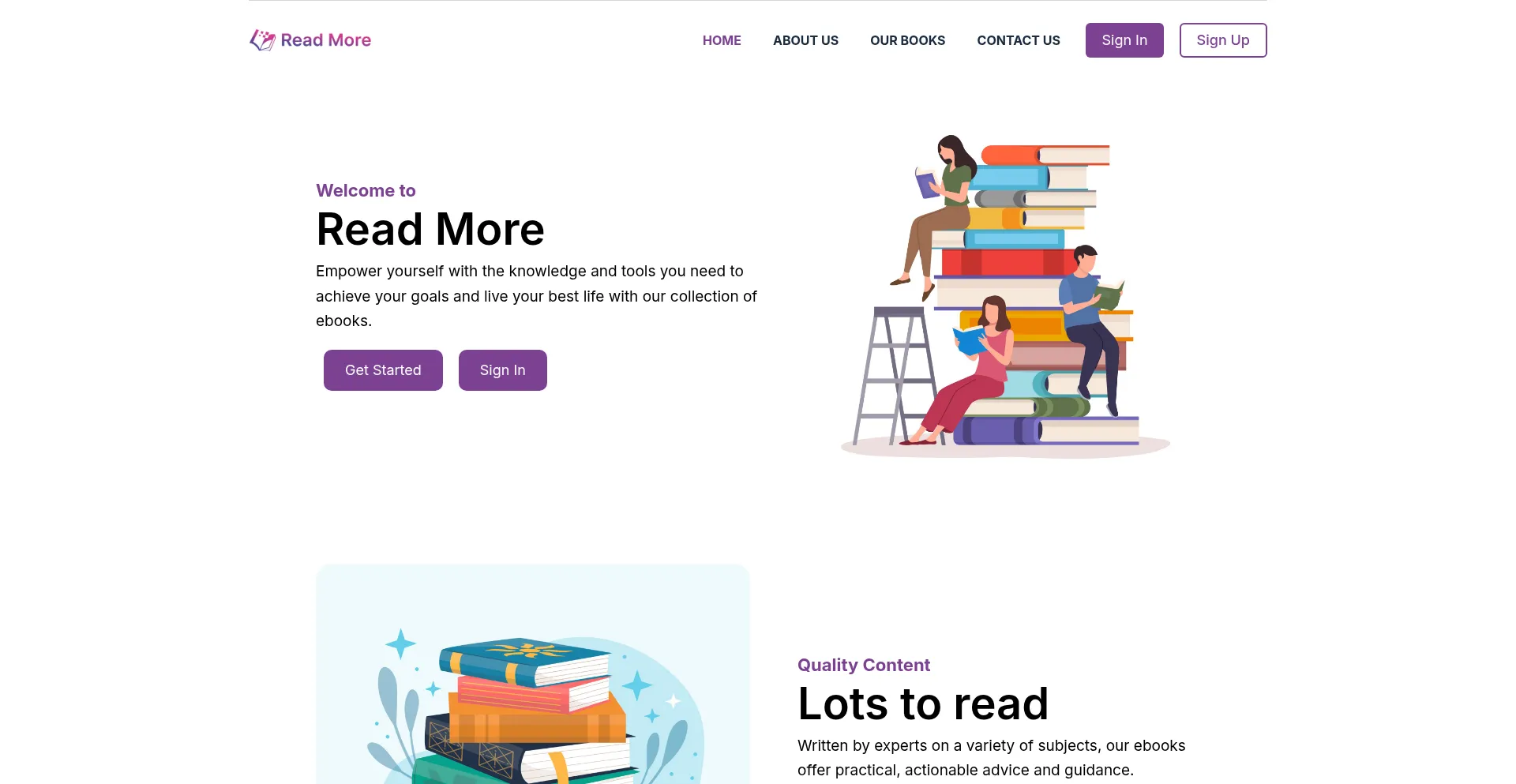 Website screenshot of Thereadmore.com