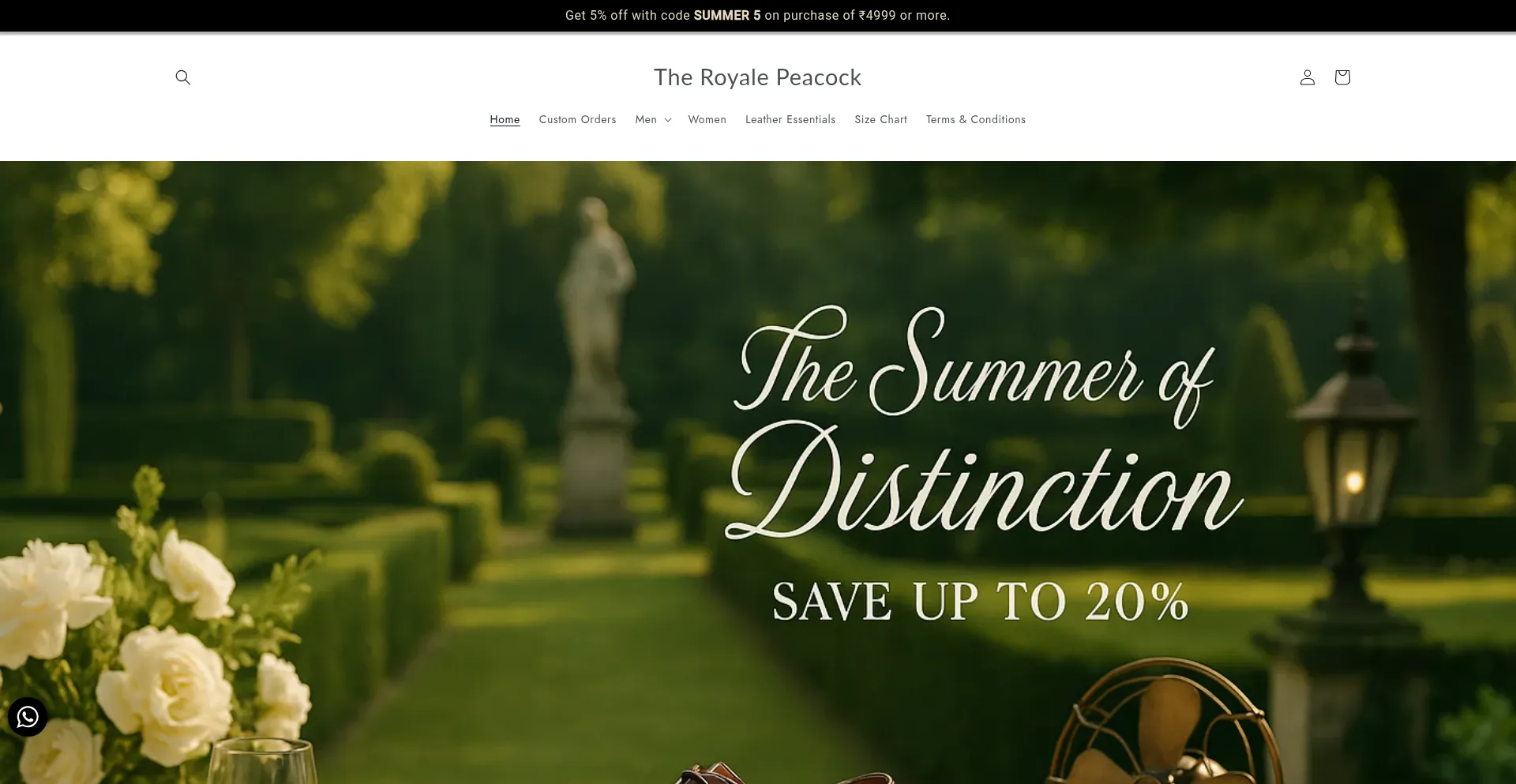 Theroyalepeacock.com Screenshot