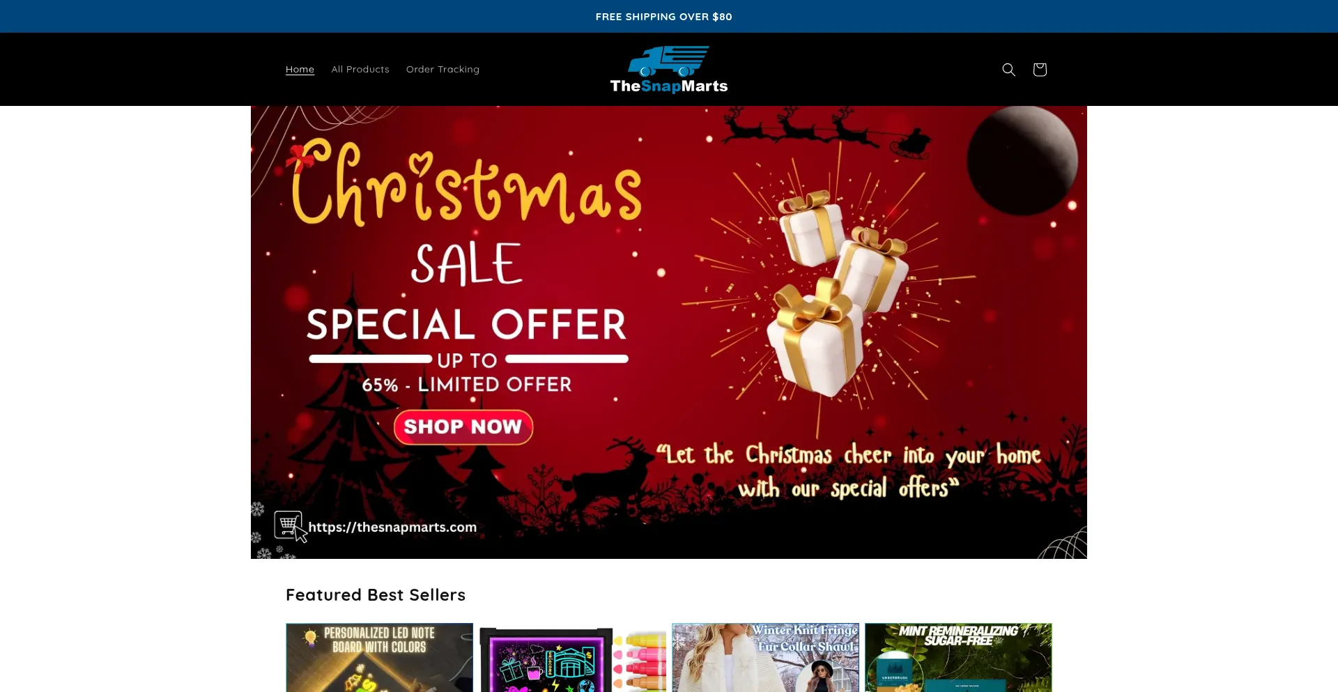 Website screenshot of Thesnapmarts.com