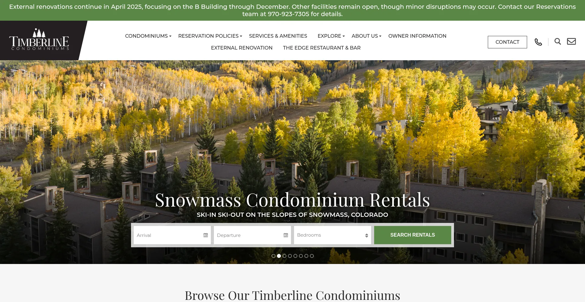 Website screenshot of Thetimberline.com