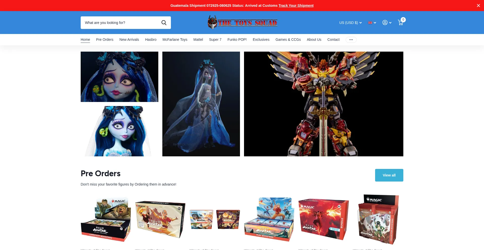 Website screenshot of Thetoyssquad.com