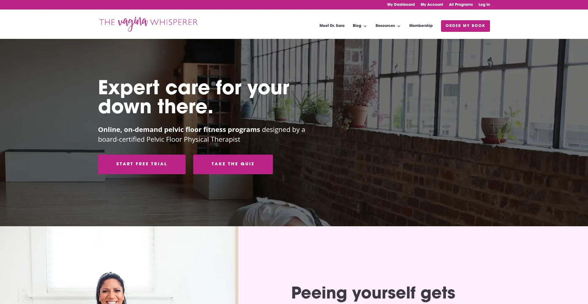 Website screenshot of Thevaginawhisperer.com