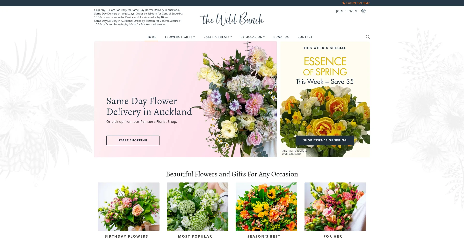 Website screenshot of Thewildbunch.co.nz