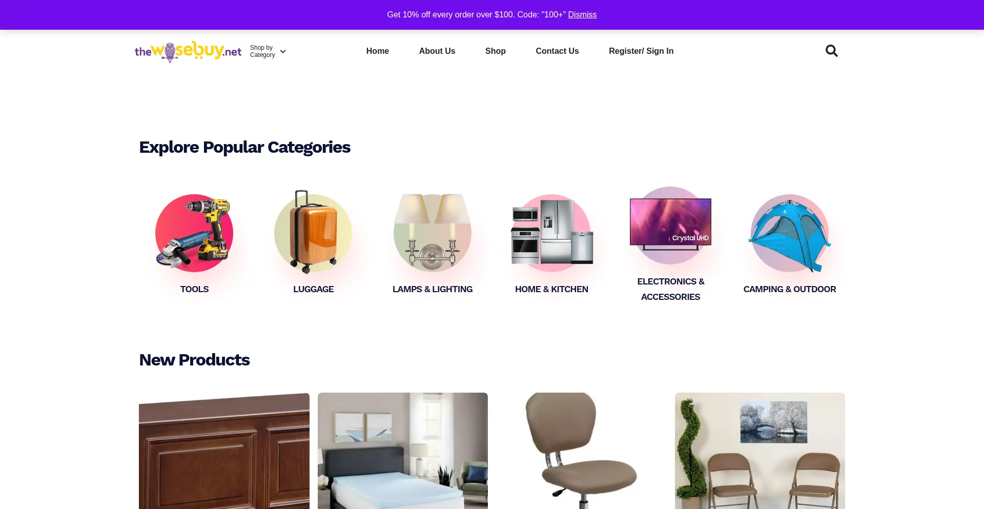 Website screenshot of Thewisebuy.net