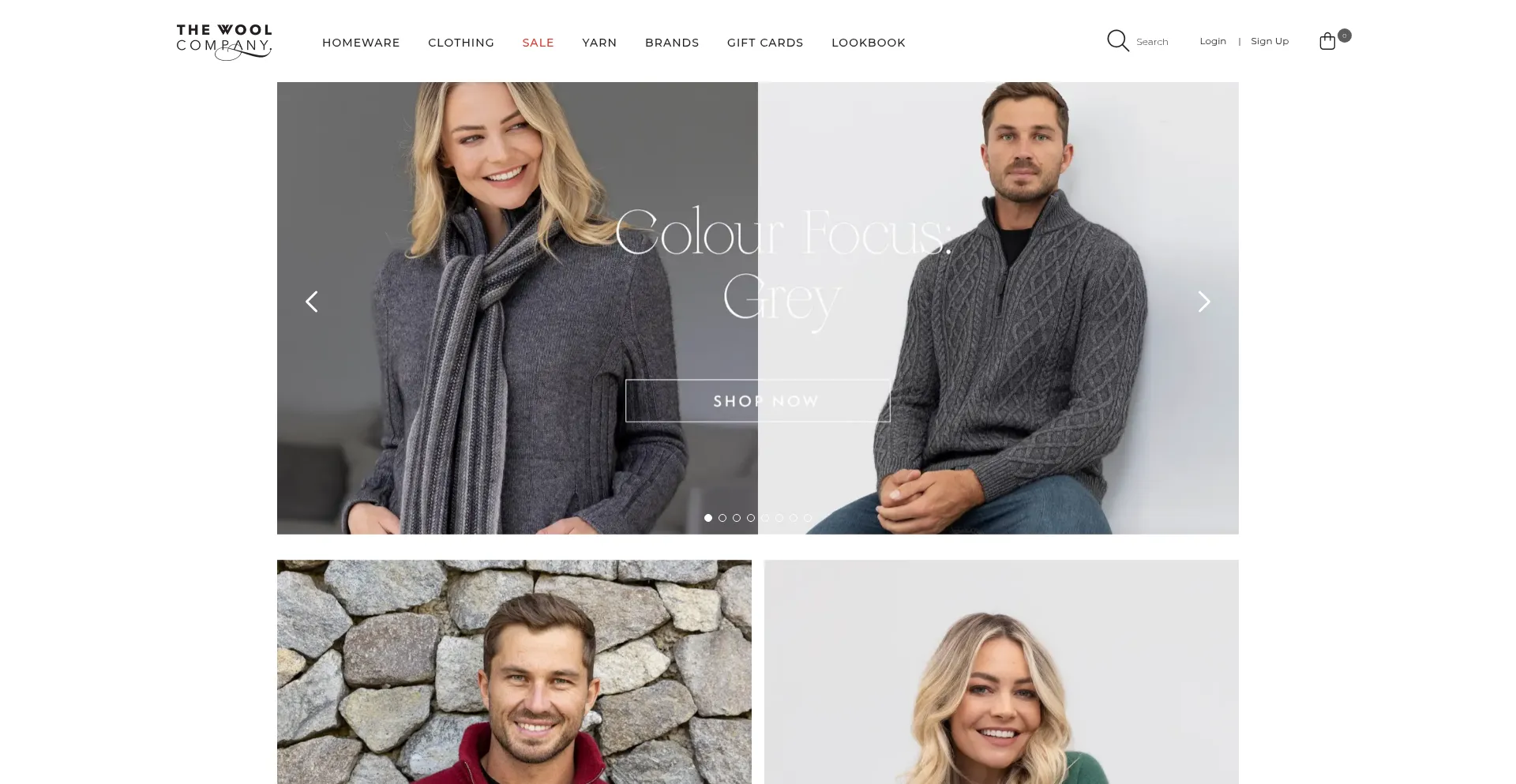 Website screenshot of Thewoolcompany.co.nz