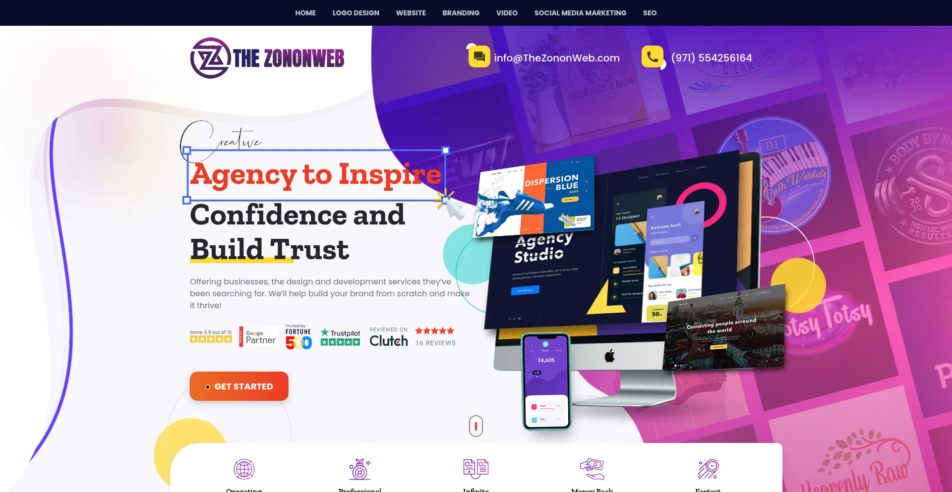 Website screenshot of Thezononweb.com