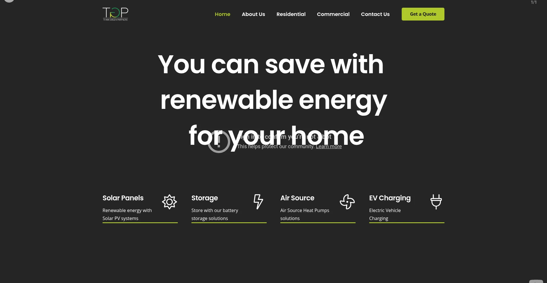 Website screenshot of Thinkgreenpartners.co.uk