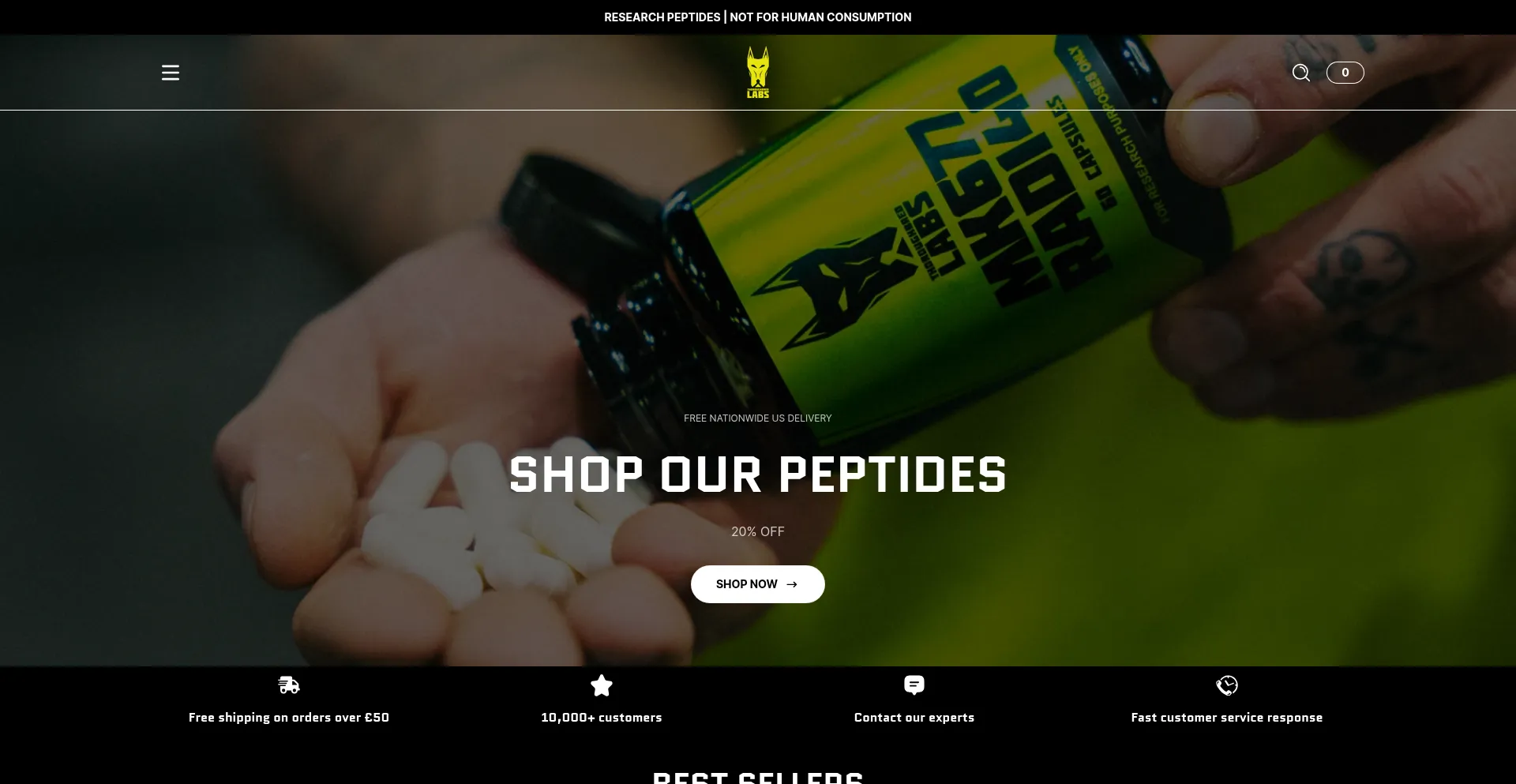 Website screenshot of Thoroughbredlabs.co.uk