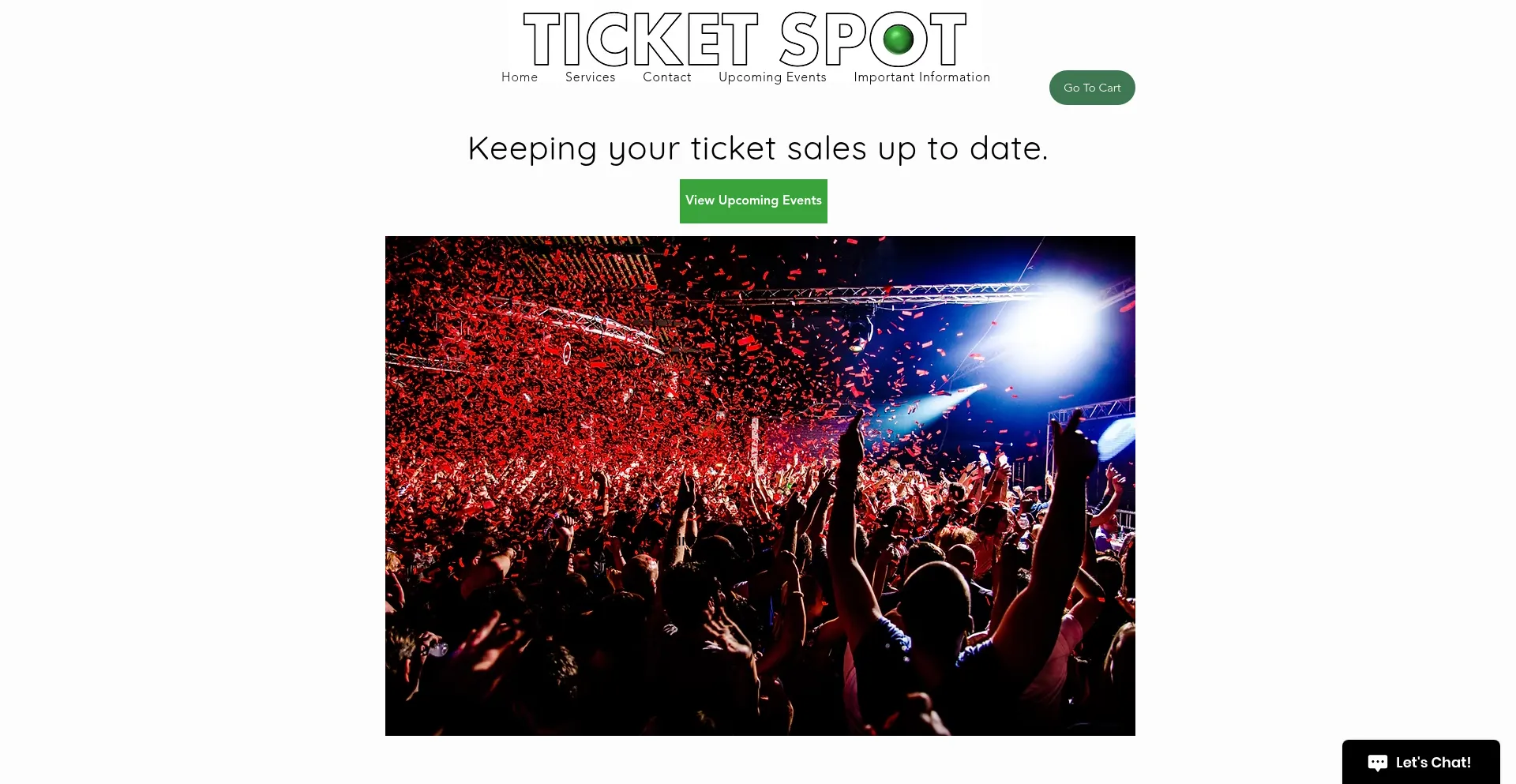 Website screenshot of Ticketspot.co.za