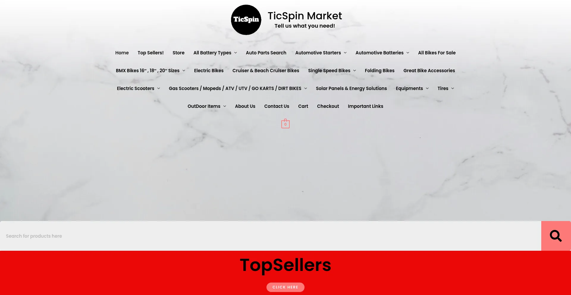 Website screenshot of Ticspin.com