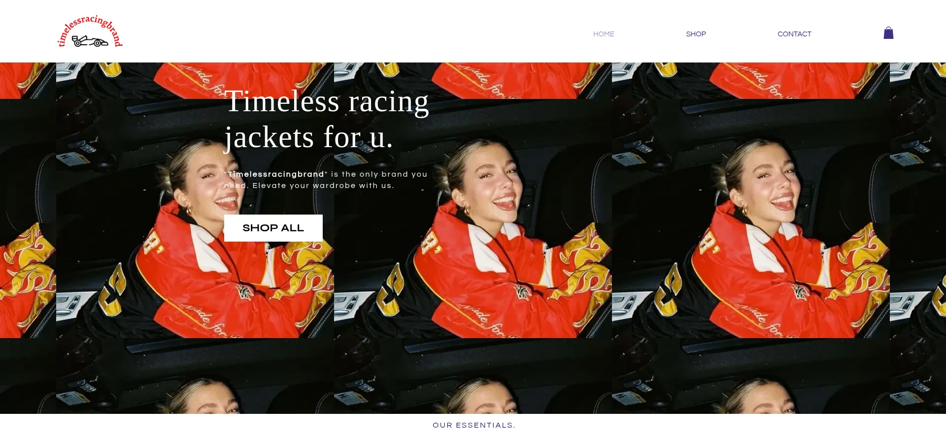 Website screenshot of Timelessracingbrand.com
