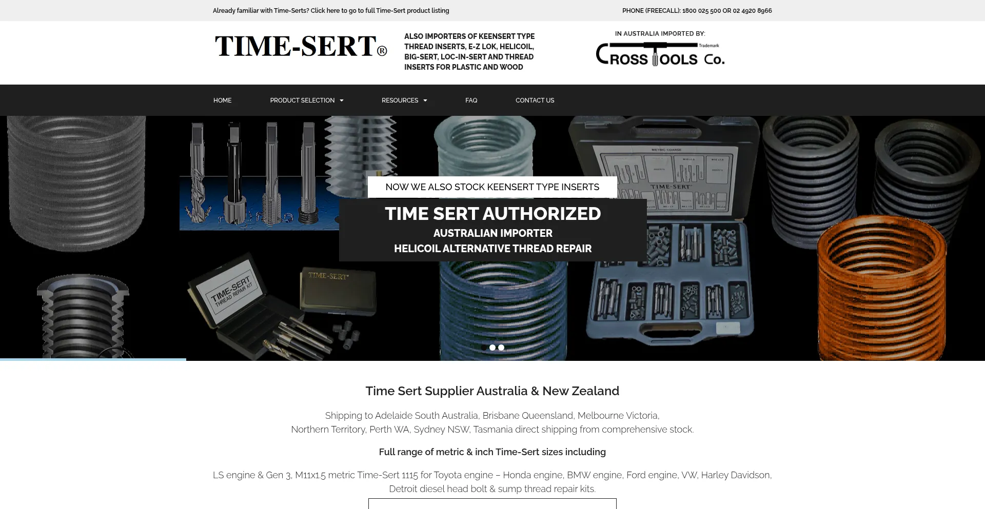 Website screenshot of Timesert.com.au