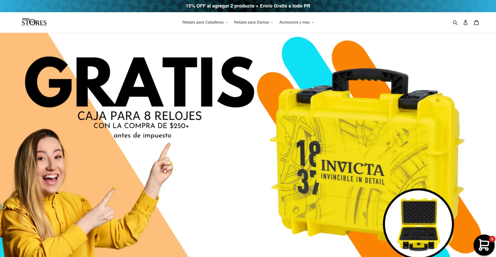 Website screenshot of Timingstores.com