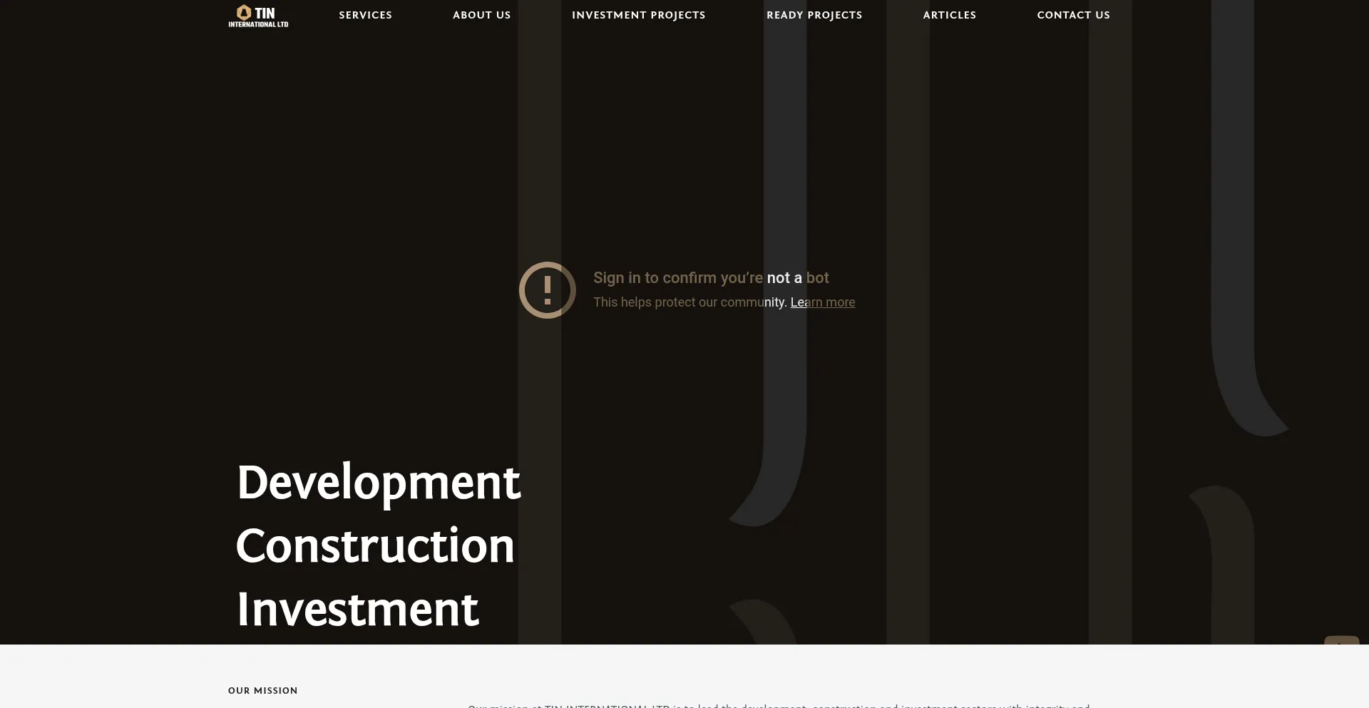 Website screenshot of Tininternational.com