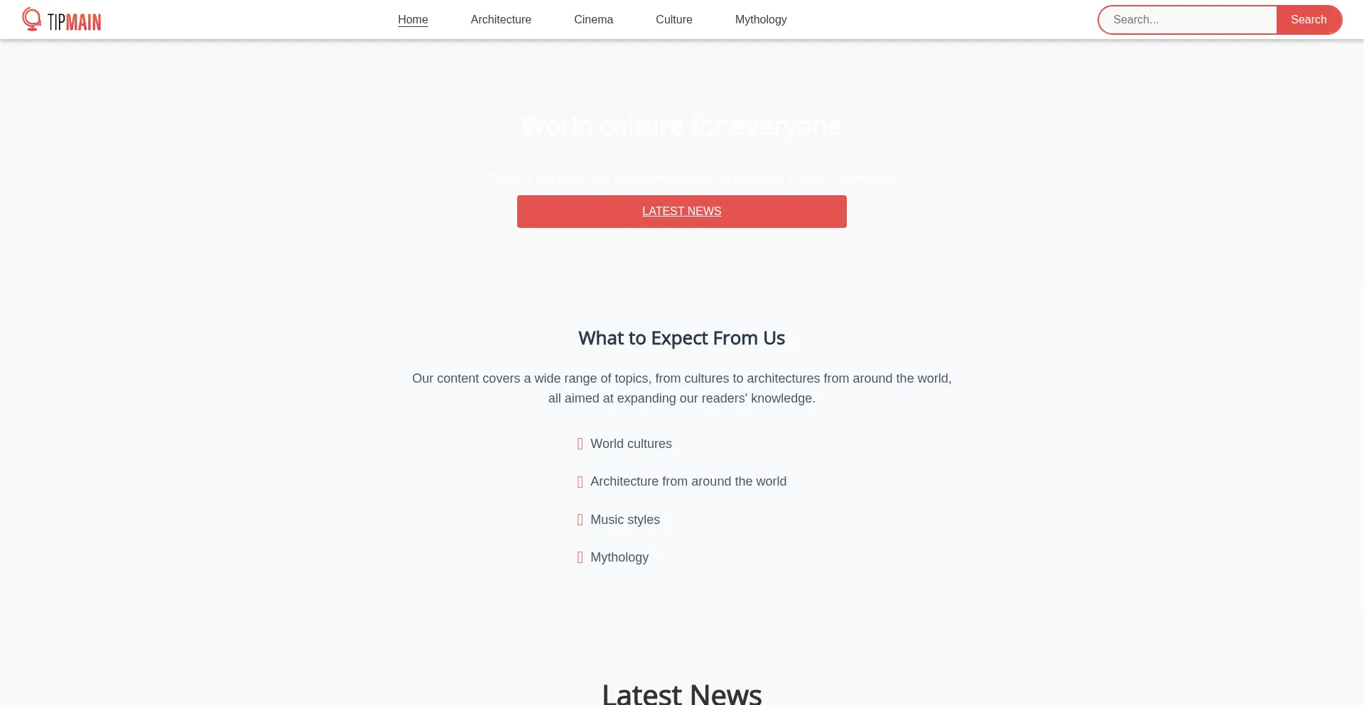 Website screenshot of Tipmain.com